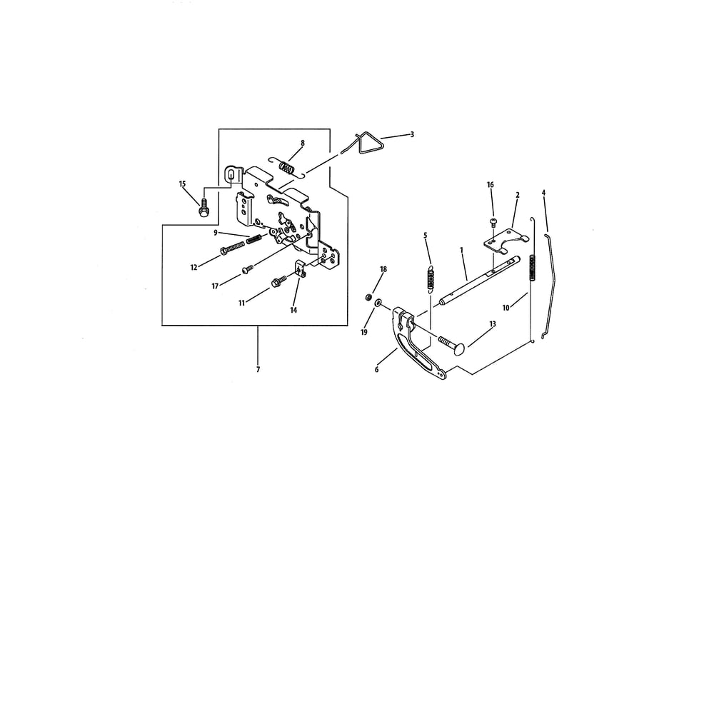 Engine Control Diagram and Parts List for 893999  Cub Cadet Lawn Tractor